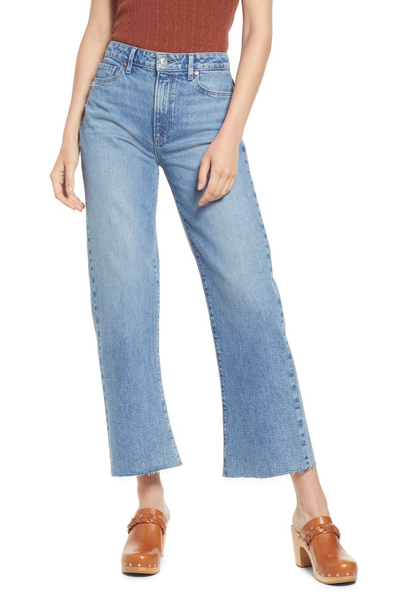 Leenah Raw Hem Wide Leg Jeans, Main, color, HENNA