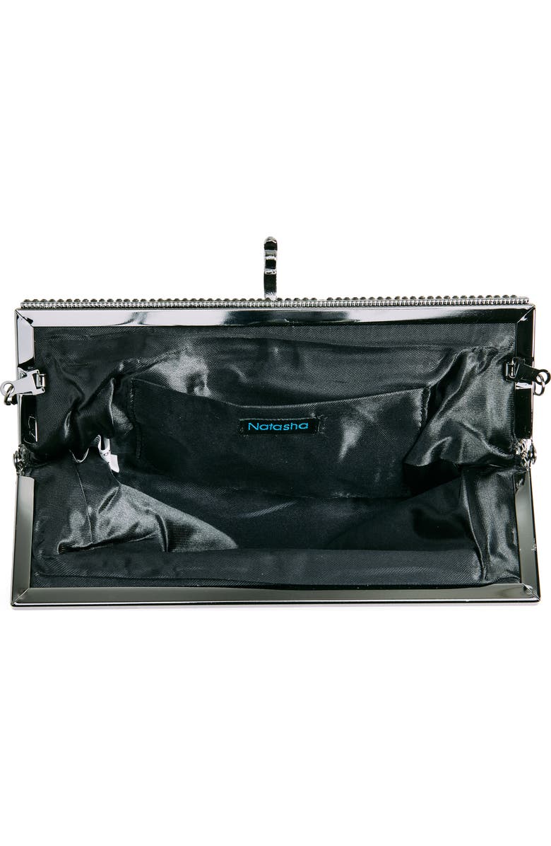 NATASHA Crystal Mesh Clutch, Alternate, color,