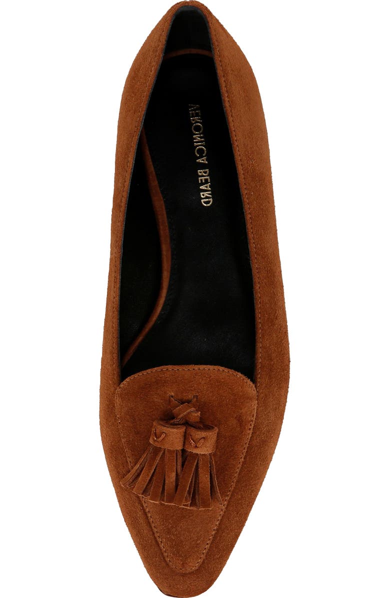 Veronica Beard Cleo Tassel Pointed Toe Loafer, Alternate, color, Caramel