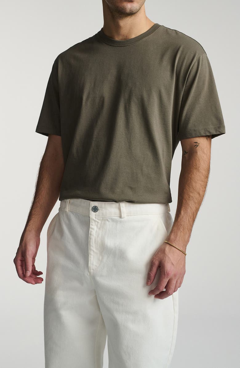 Mavi Jeans Relaxed Fit Flat Front Cotton Twill Chinos, Alternate, color, Antique White