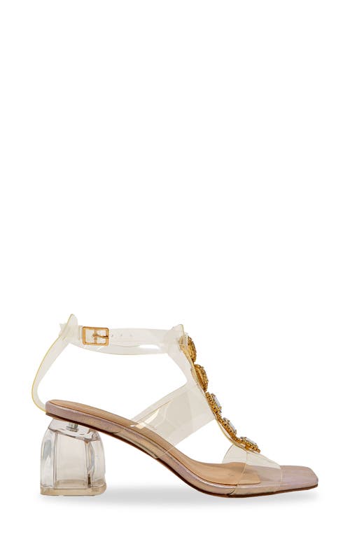 Chase & Chloe Chase And Chloe Levine Rhinestone Embellished Clear Strap Sandal