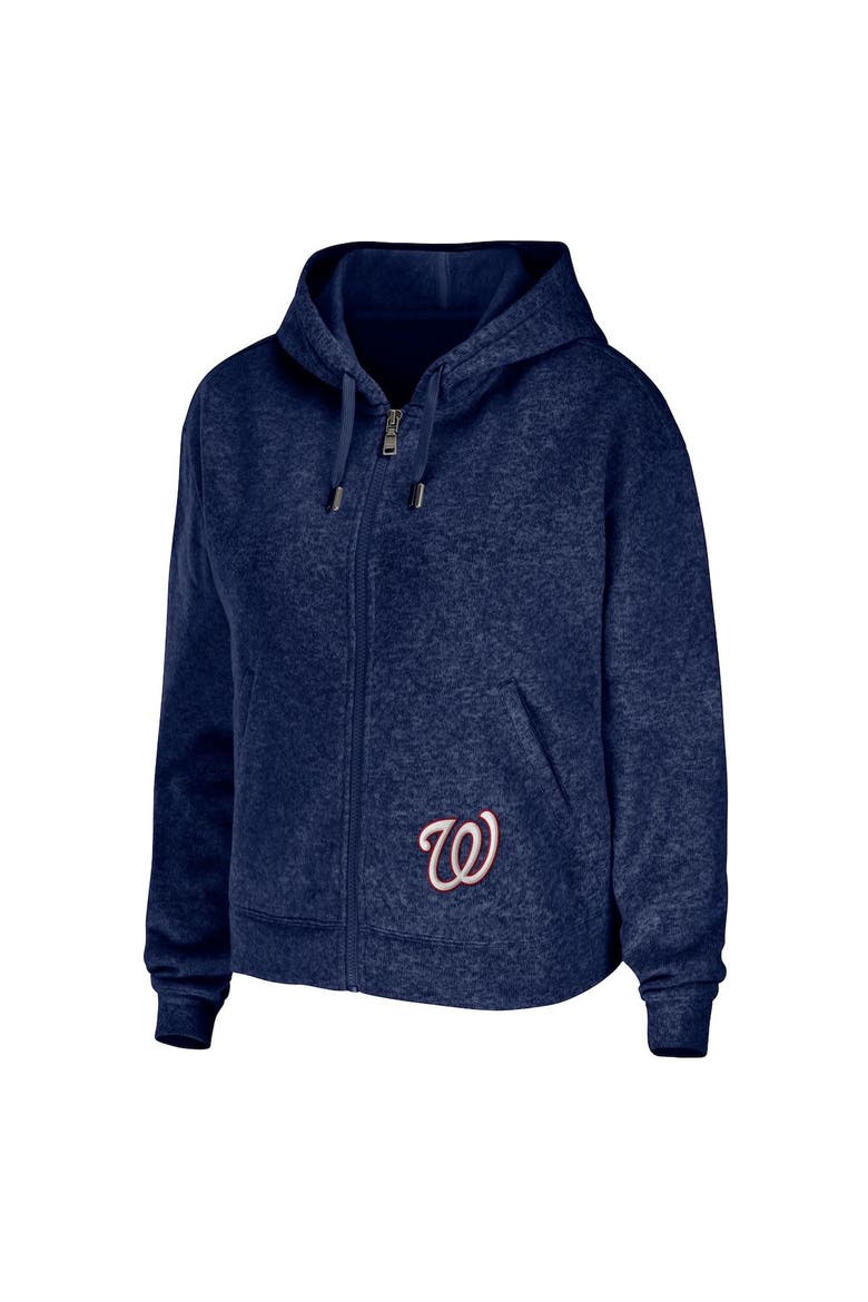 Women's WEAR by Erin Andrews Navy Washington Nationals Full-Zip Hoodie, Alternate, color, Navy