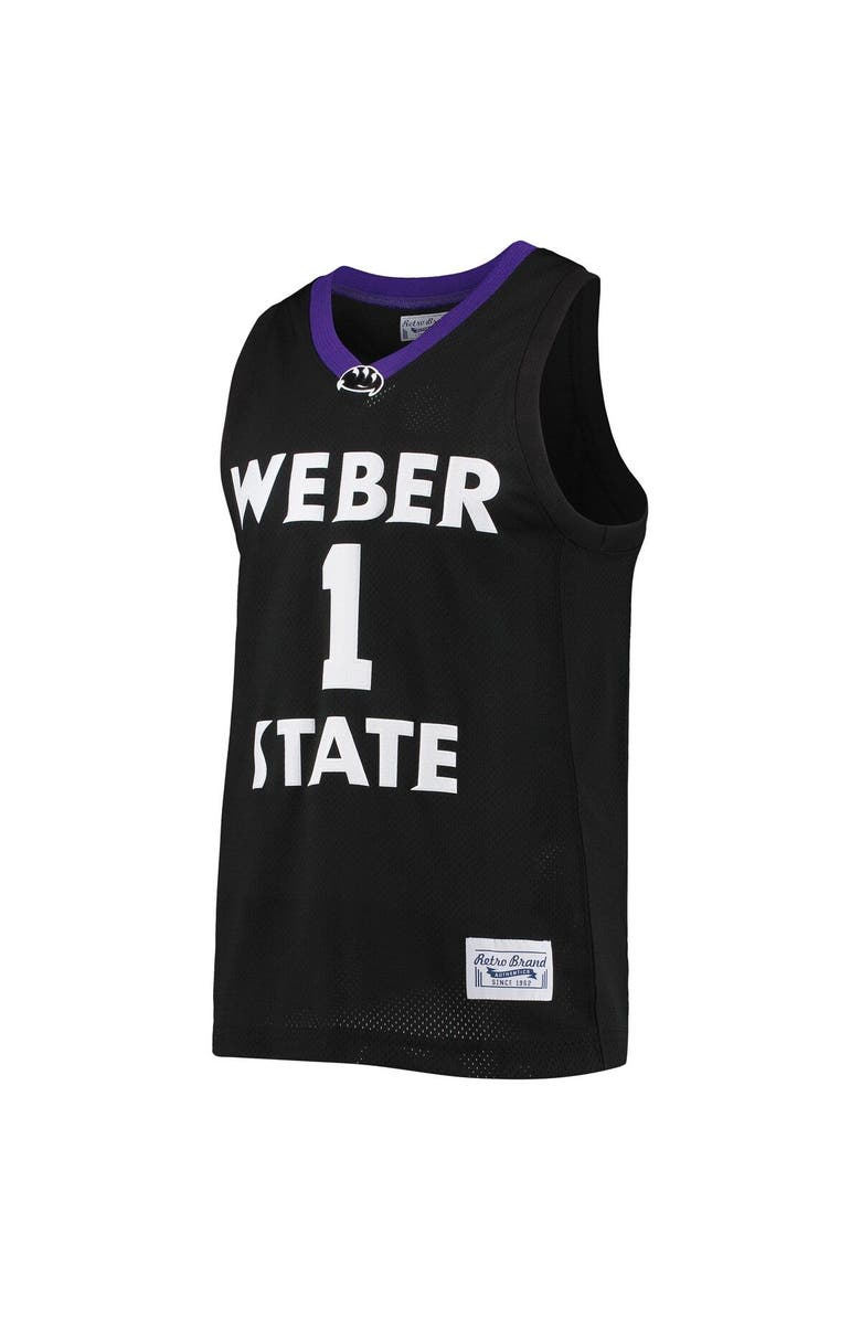 Retro Brand Men's Original Retro Brand Damian Lillard Black Weber State Wildcats Alumni Commemorative Classic Basketball Jersey, Alternate, color, 