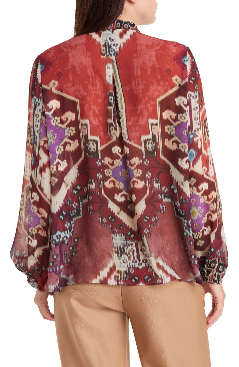 KOBI HALPERIN Charlie Batik Print Pintuck Blouse, Alternate, color,