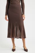 Open Edit Ribbed Sweater Midi Skirt