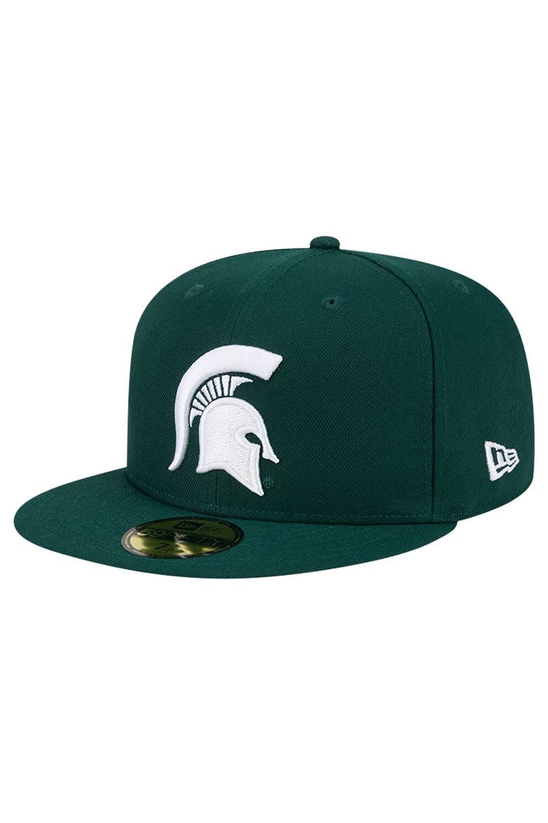 Men's New Era Green  Michigan State Spartans Throwback 59FIFTY Fitted Hat, Alternate, color, Green