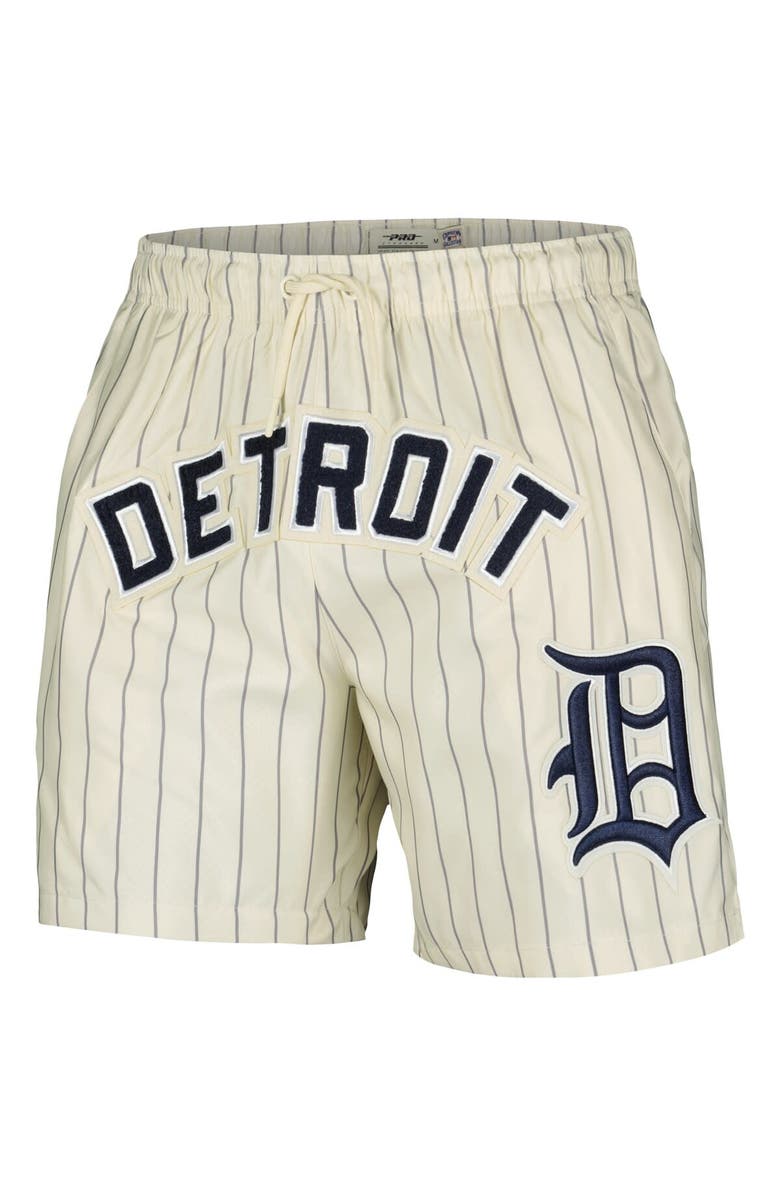 PRO STANDARD Men's Pro Standard Cream Detroit Tigers Pinstripe Retro Classic Woven Shorts, Alternate, color, 