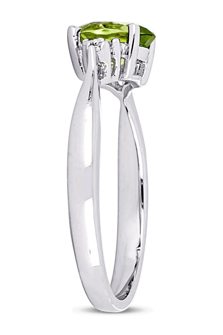 Oval Peridot & Diamond Cluster Ring, Alternate, color, GREEN