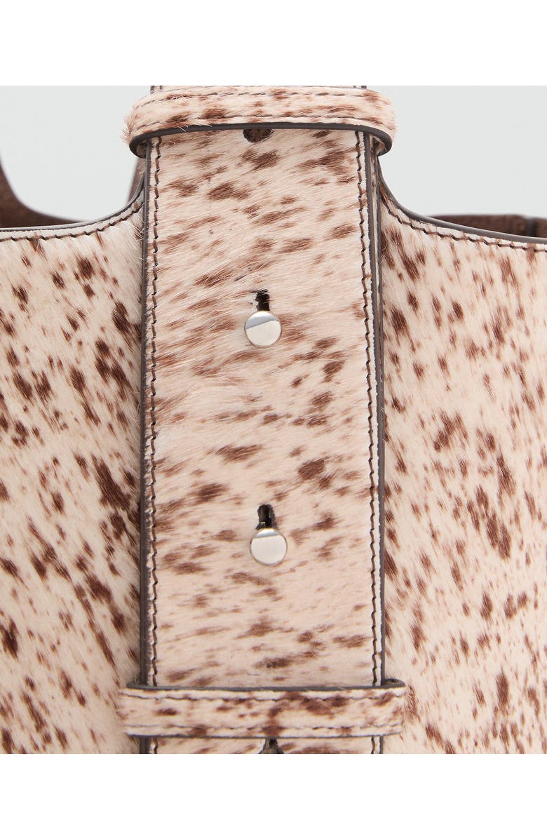 MANGO Genuine Calf Hair & Leather Bucket Bag, Alternate, color,