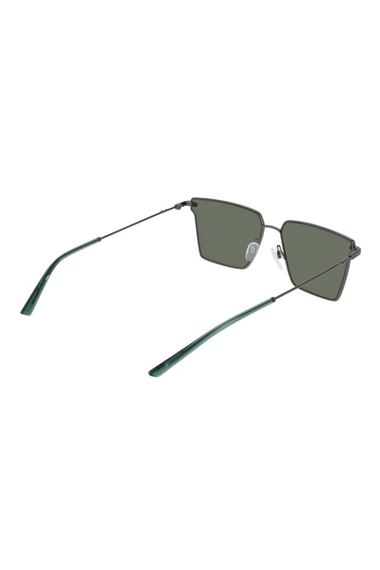 Pursuit Flair 60mm Square Sunglasses, Alternate, color, GUNMETAL / GREEN
