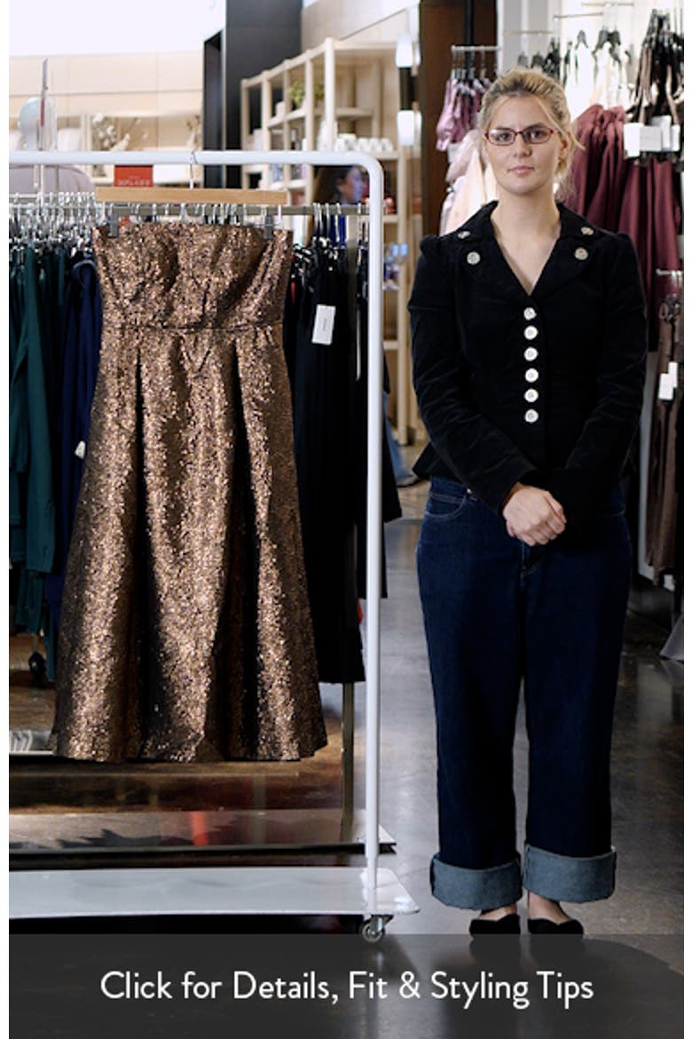 Metallic Strapless Midi Dress video