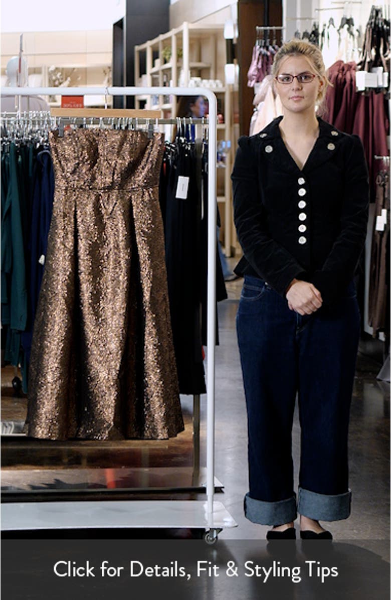 Metallic Strapless Midi Dress, sales video thumbnail