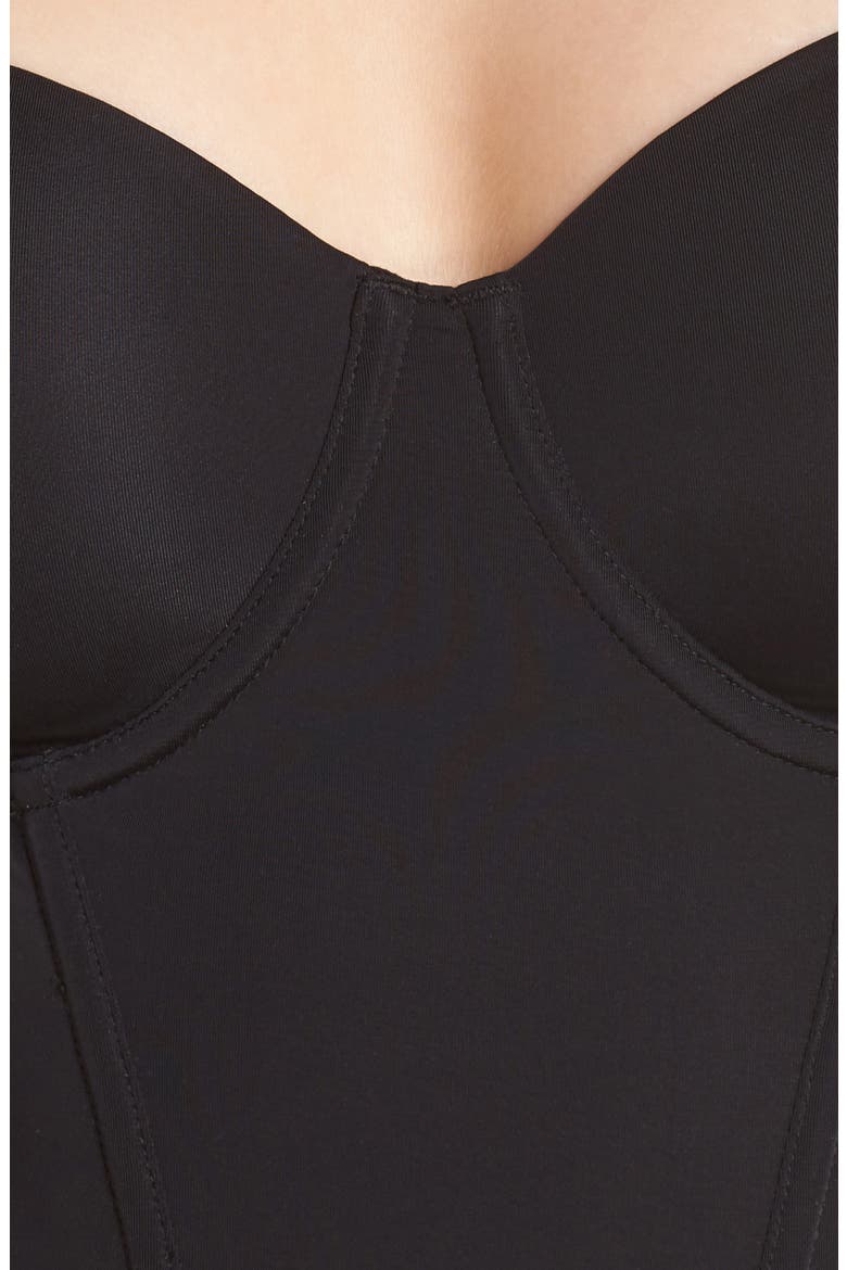 Beautifully Basic Convertible Strapless Underwire Bustier, Alternate, color, BLACK