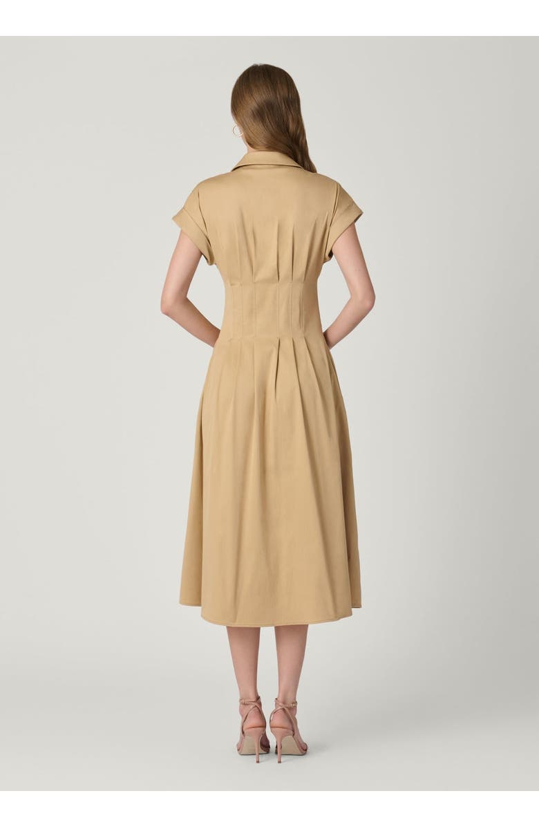 Shoshanna Josephine Porto Cotton Poplin Dress, Alternate, color, Khaki