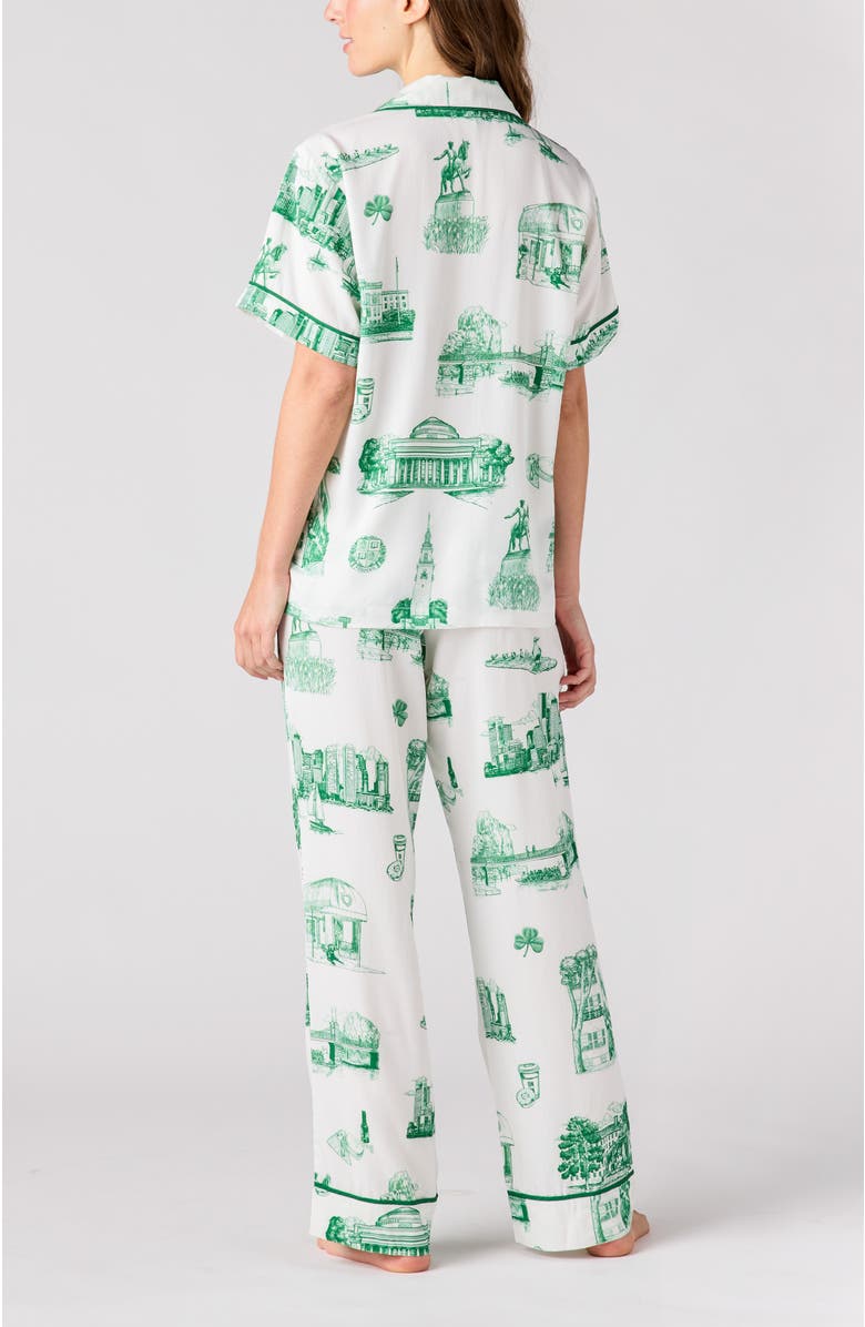 Katie Kime Boston Toile Pants Set, Alternate, color, Green