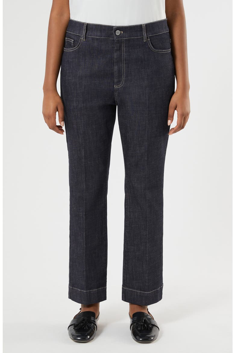 Flared Cropped Jeans, Main, color, MIDNIGHT BLUE