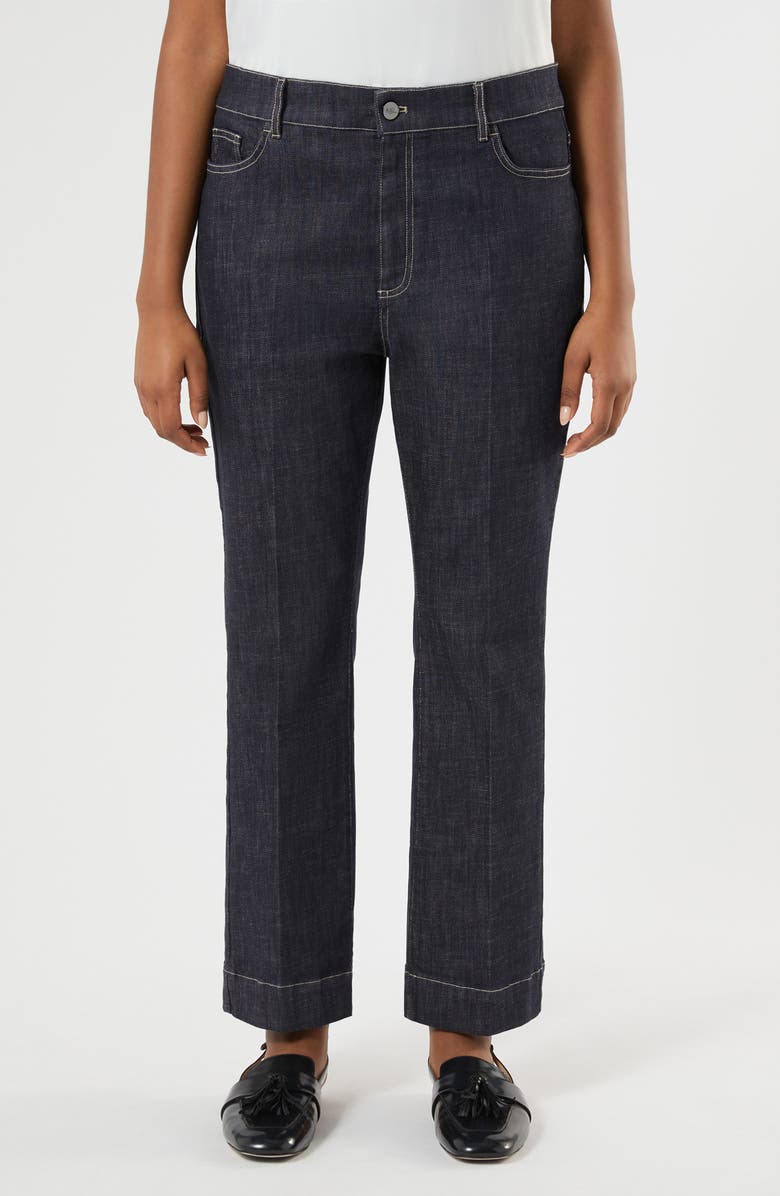 Marina Rinaldi Flared Cropped Jeans, Main, color, Midnight Blue