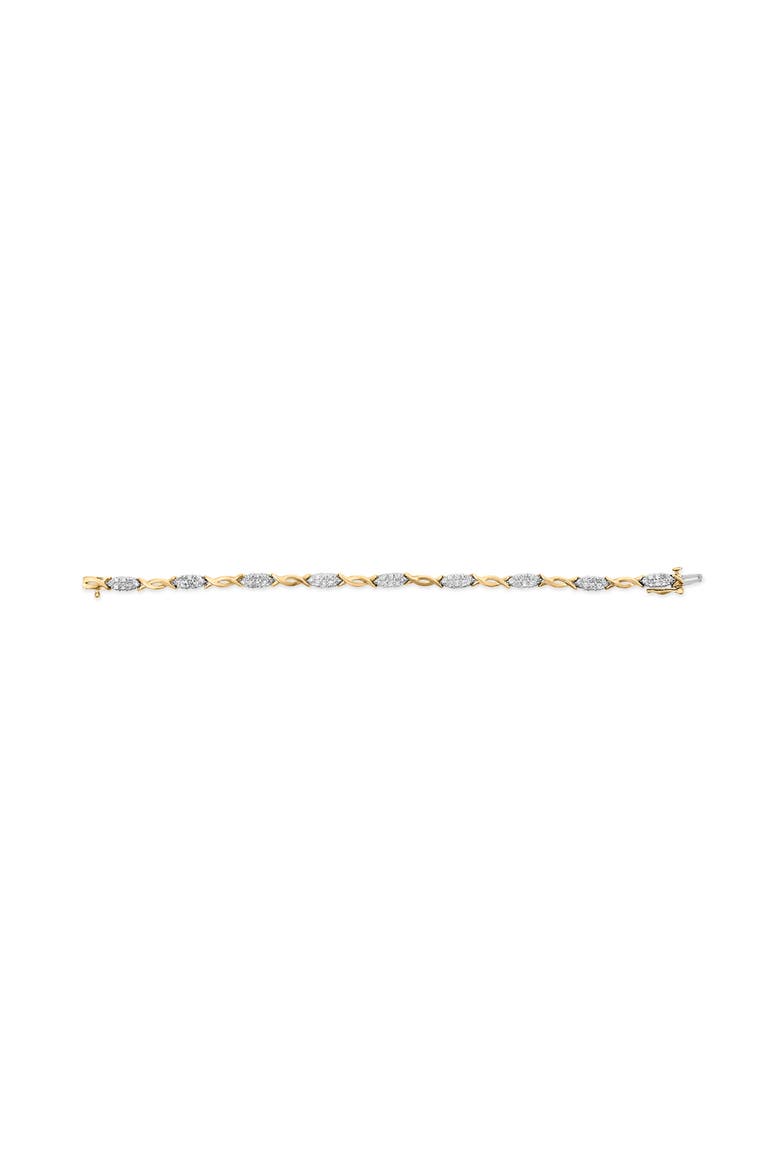 10K Yellow Gold 1.00 Cttw Round-Cut Diamond Spiral Link Bracelet, Alternate, color, Yellow
