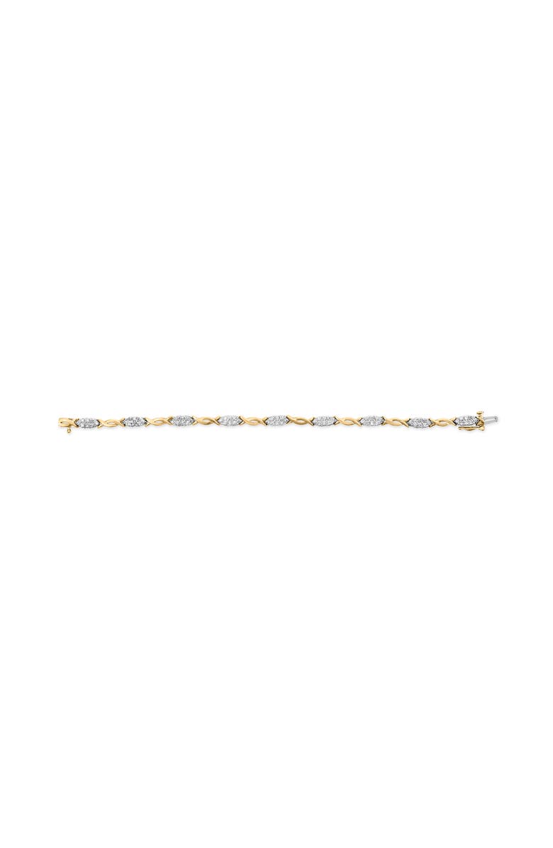 Haus of Brilliance 10K Yellow Gold 1.00 Cttw Round-Cut Diamond Spiral Link Bracelet, Alternate, color, Yellow