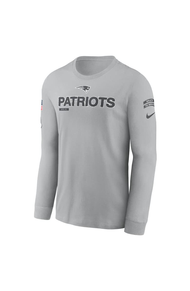 Nike Men's Nike Gray New England Patriots 2024 Salute To Service Long Sleeve T-Shirt, Alternate, color, 