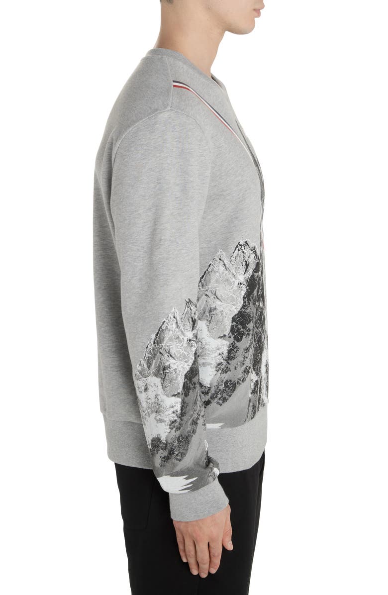Moncler Mountain Print Crewneck Sweatshirt, Alternate, color,