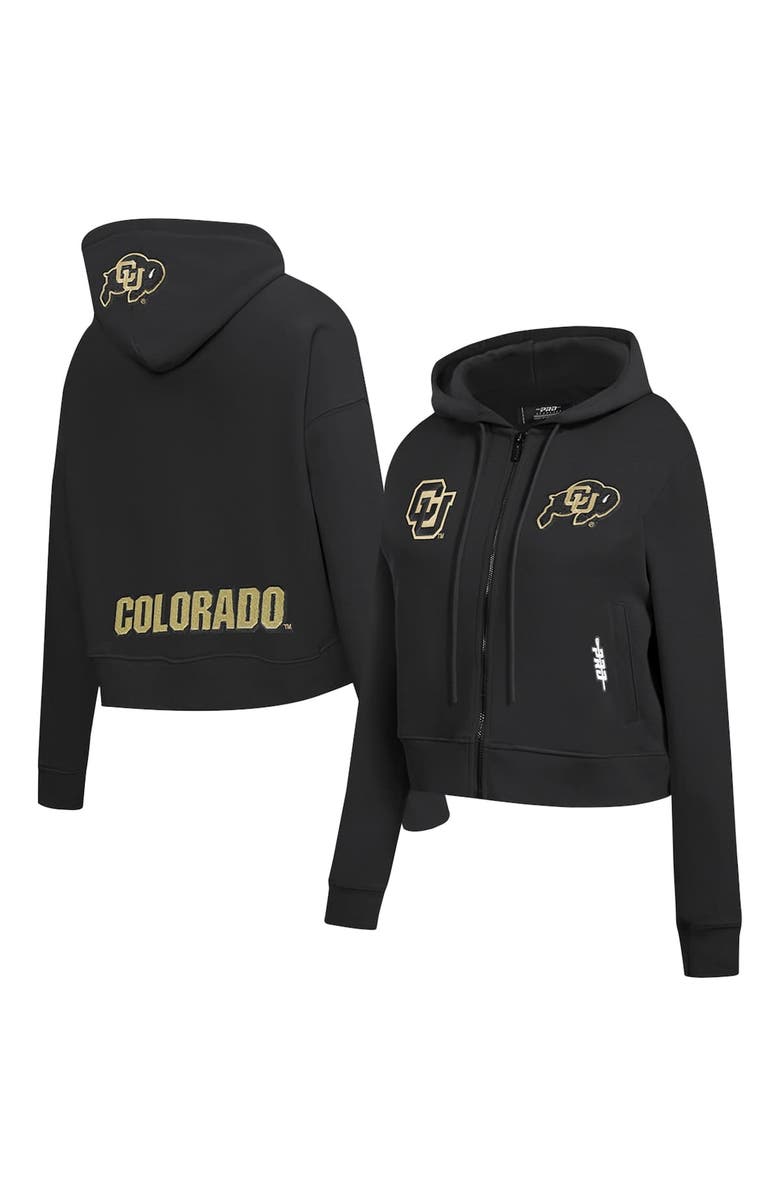 PRO STANDARD Women's Pro Standard Black Colorado Buffaloes Game Day Sequin Full-Zip Hooded Jacket, Main, color, 