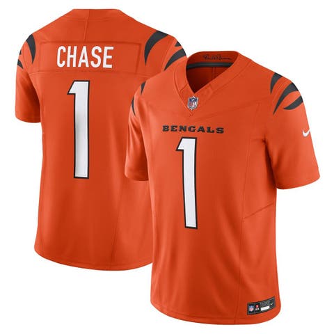 Men's Nike Ja'Marr Chase Orange Cincinnati Bengals Vapor F.U.S.E. Limited Jersey