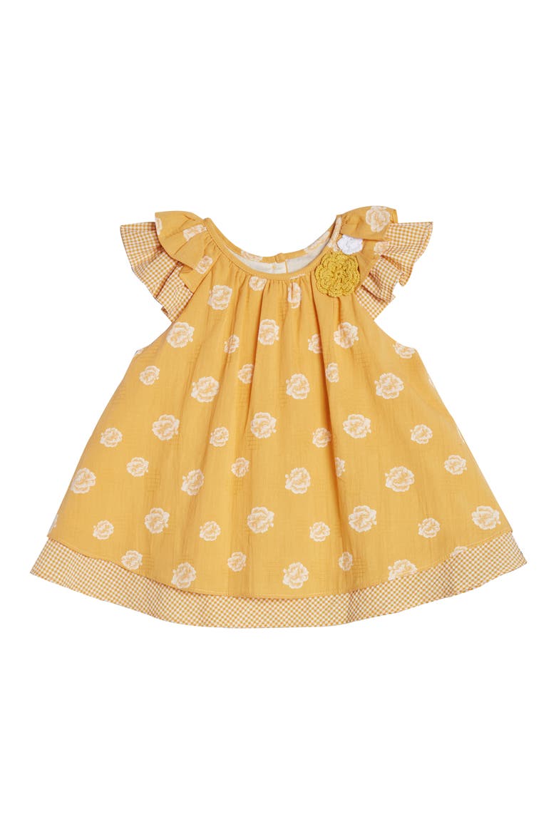 Floral & Gingham Swing Top & Leggings Set, Alternate, color, MUSTARD