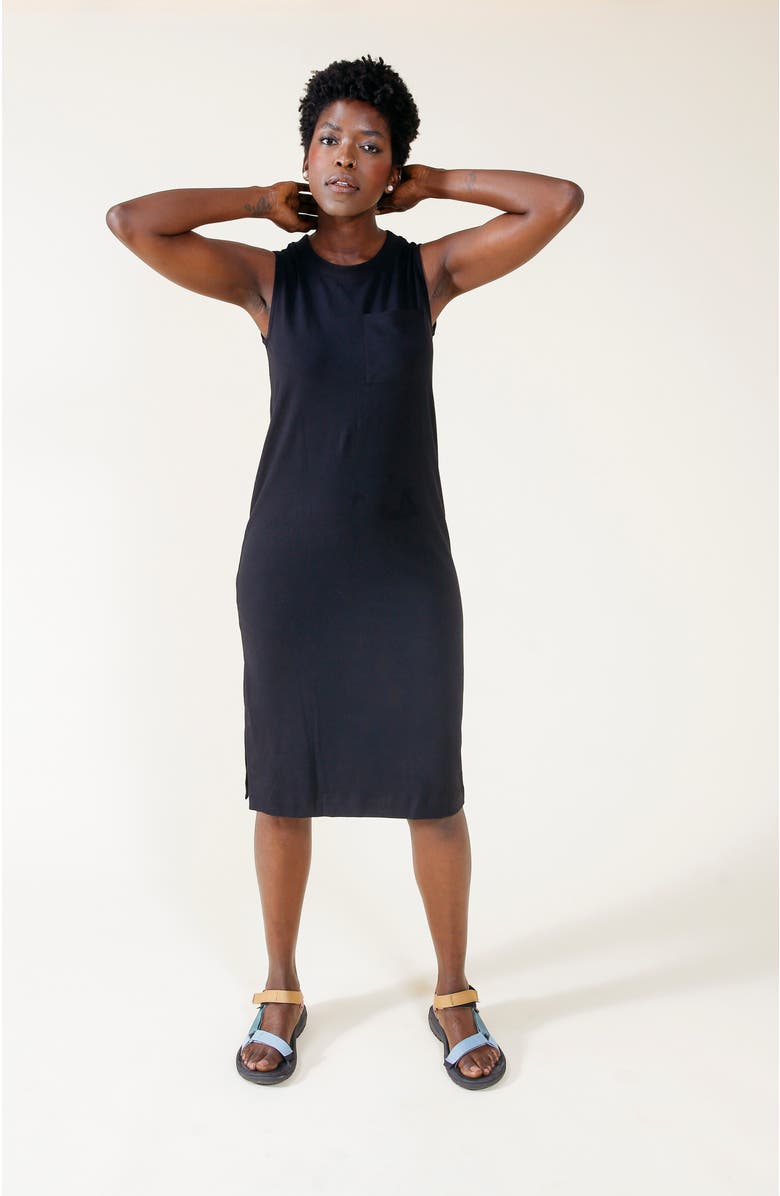 POPLINEN Sophie Tank Jersey Dress, Alternate, color, Black