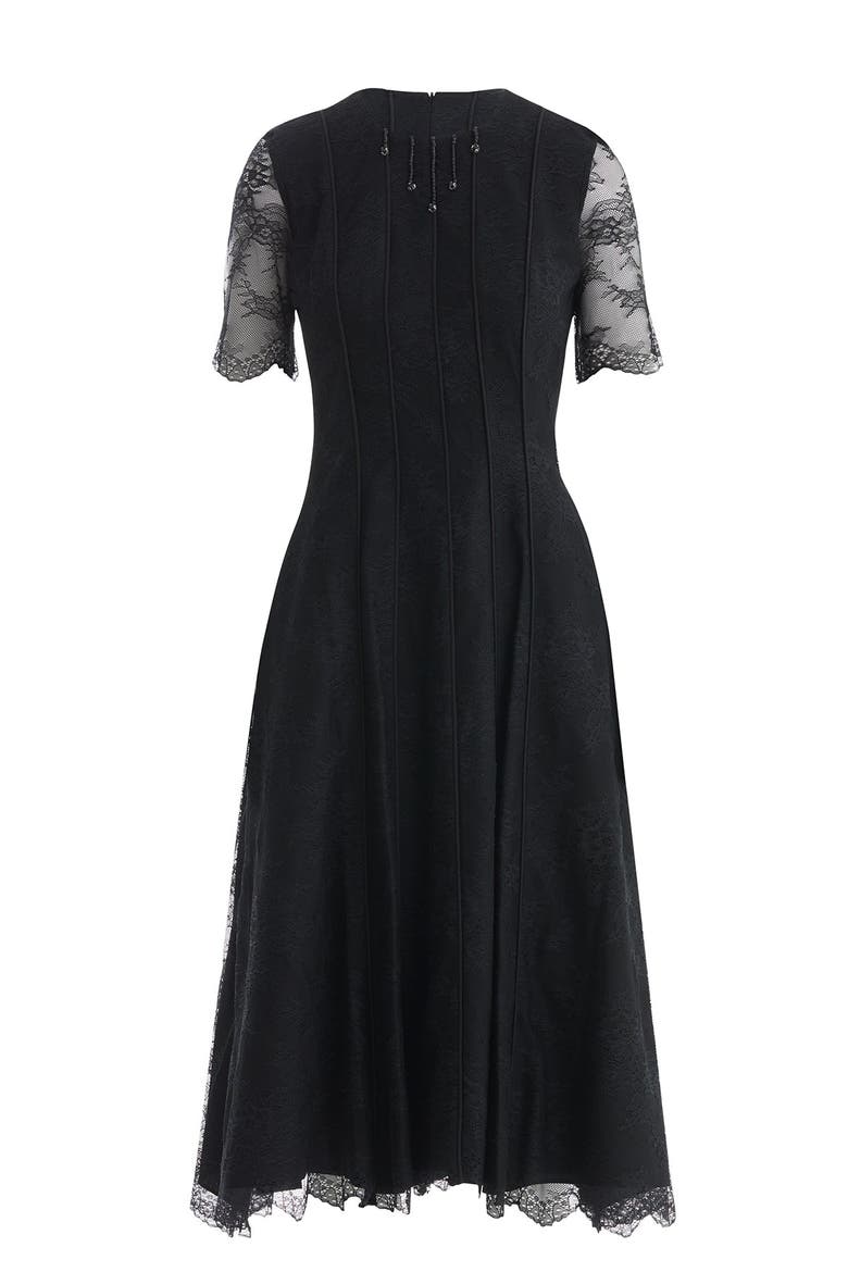 Embroidered Lace Detailed Midi Dress, Main, color, Black