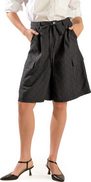 FREEMARKET Textured Tie Waist Bermuda Shorts