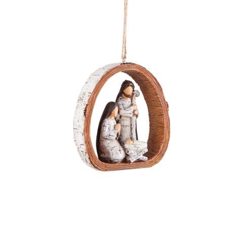 Rustic Nativity Christmas Xmas Ornament