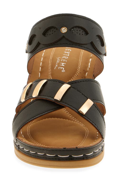 Extreme By Eddie Marc Buckle Wedge Slide Sandal