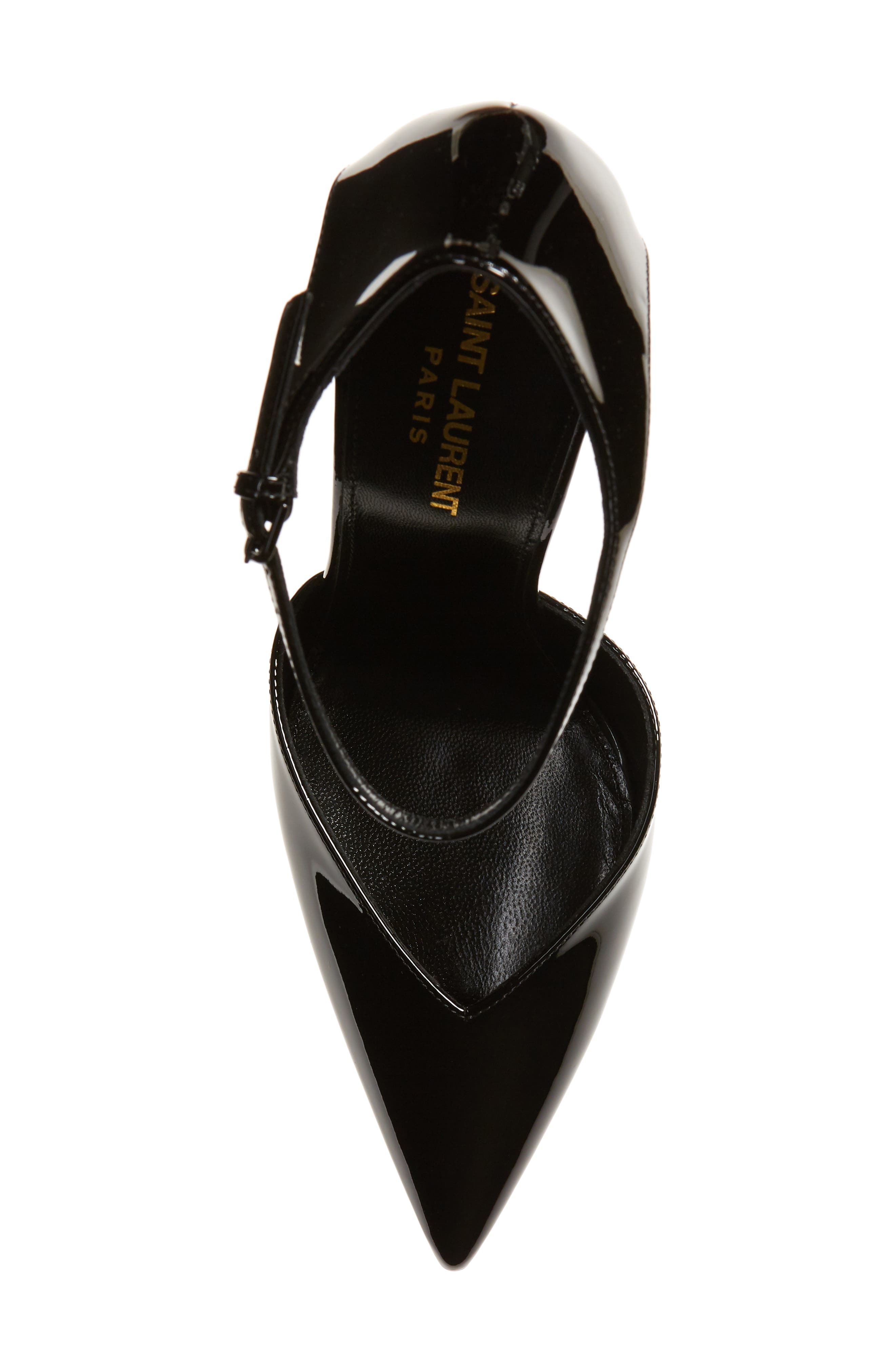 Saint Laurent Zizi Ankle Strap Pointed Toe Platform Pump, Alternate, color, 