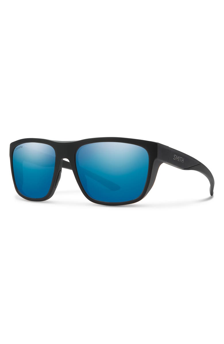 Smith Barra 59mm ChromaPop<sup>™</sup> Polarized Sunglasses, Alternate, color, Matte Black/ Blue