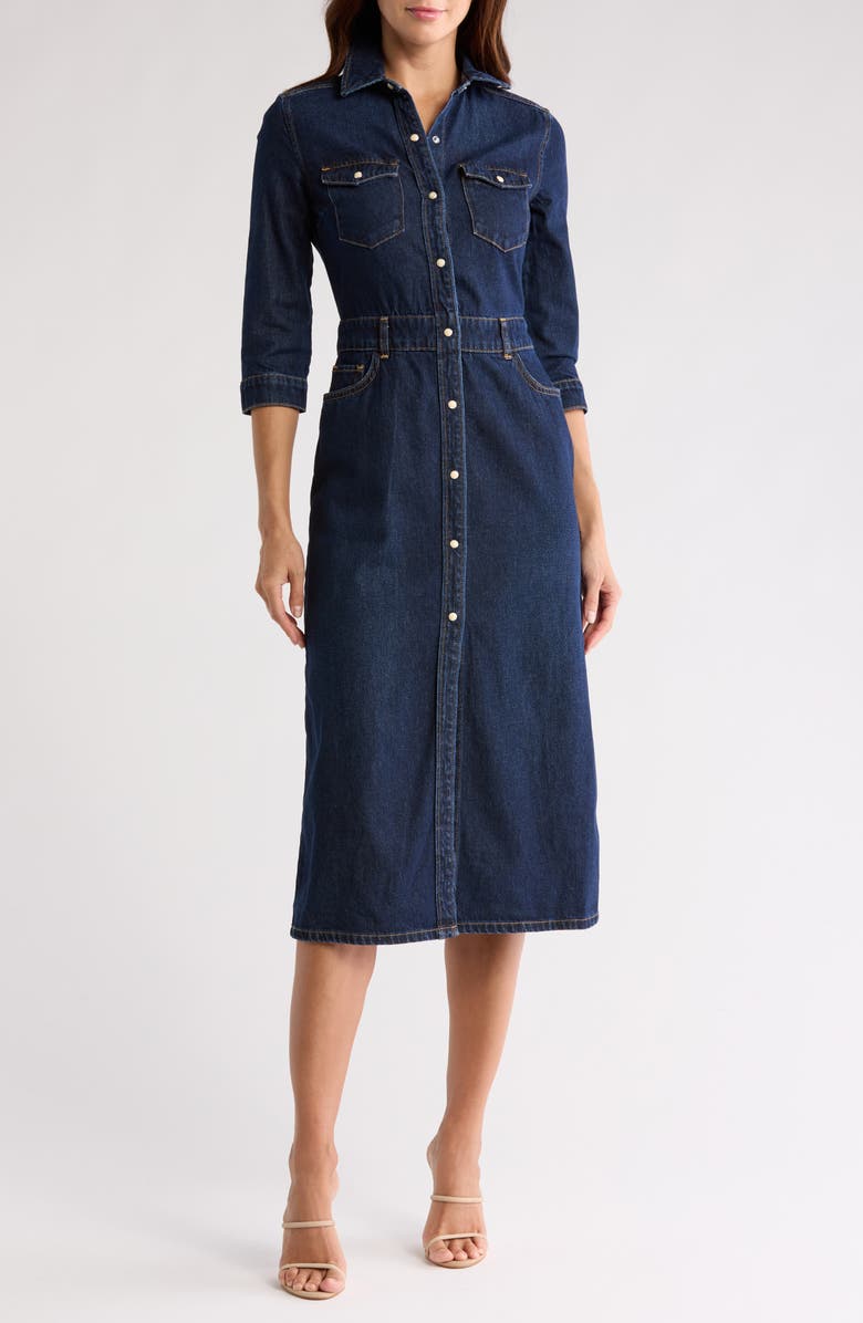 AllSaints Polly Denim Midi Dress, Main, color, 