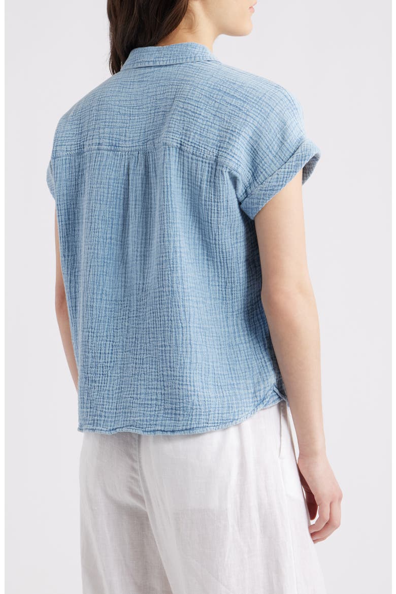 Dana Cotton Button-Up Shirt, Alternate, color, BLUE ACID WASH