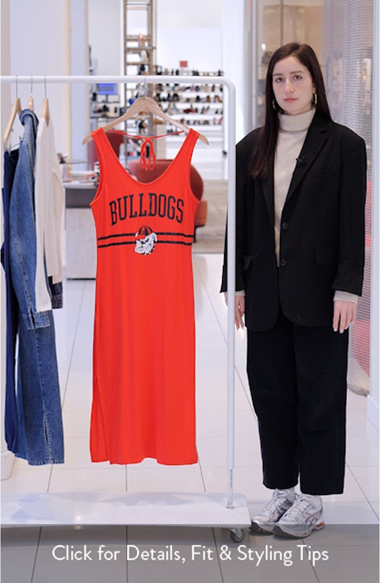 Women's G-III 4Her by Carl Banks Red Georgia Bulldogs Training V-Neck Maxi Dress, sales video thumbnail