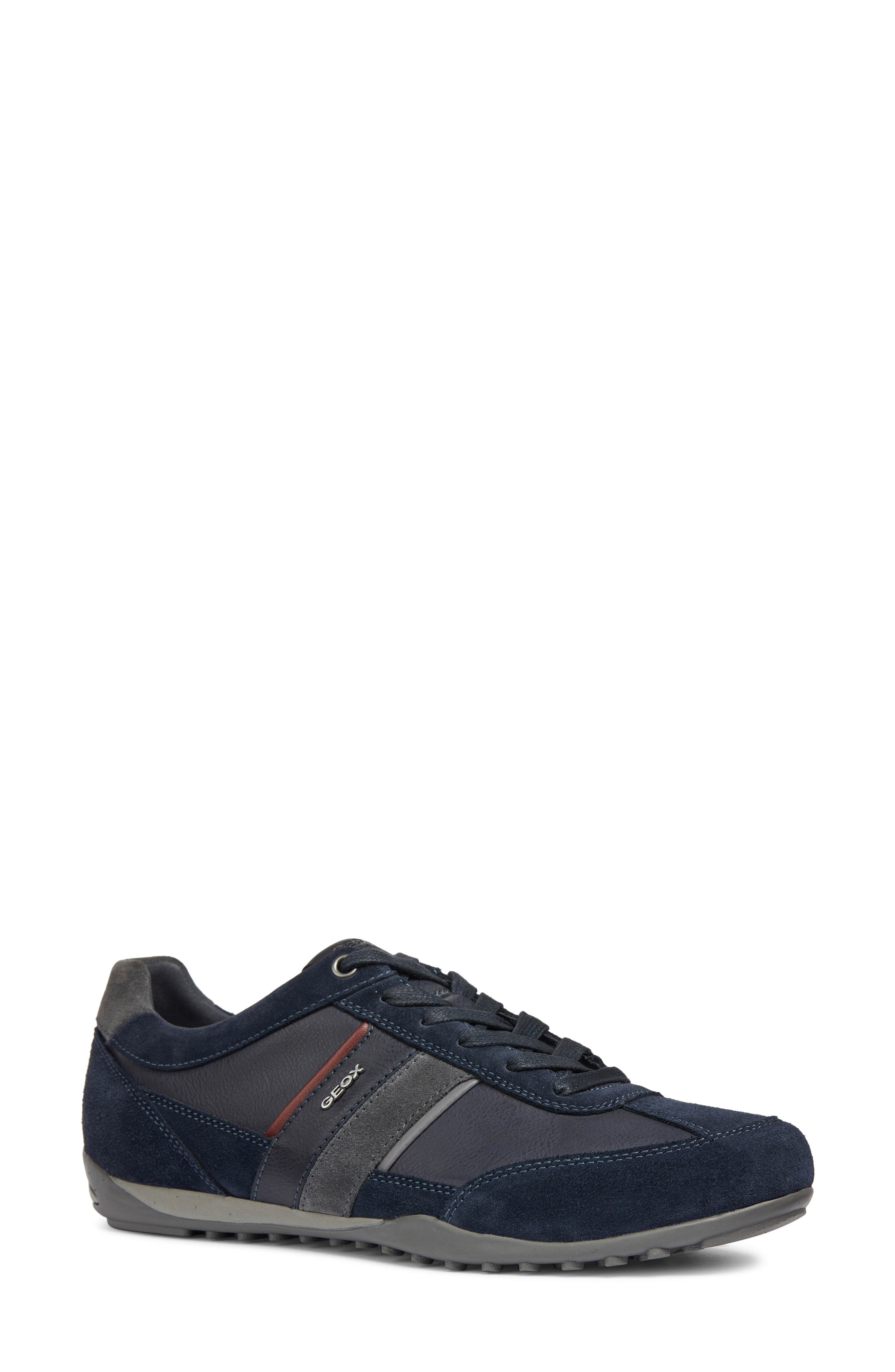 Geox Wells Sneaker, Main, color, Navy/ Dk Burgundy