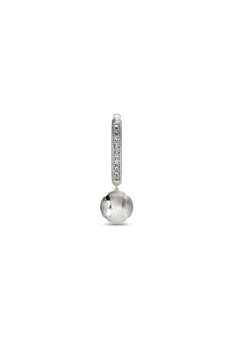 The Tennis Ball Hoop Earring, White Diamond Pavé, Alternate, color, Silver / White Diamond