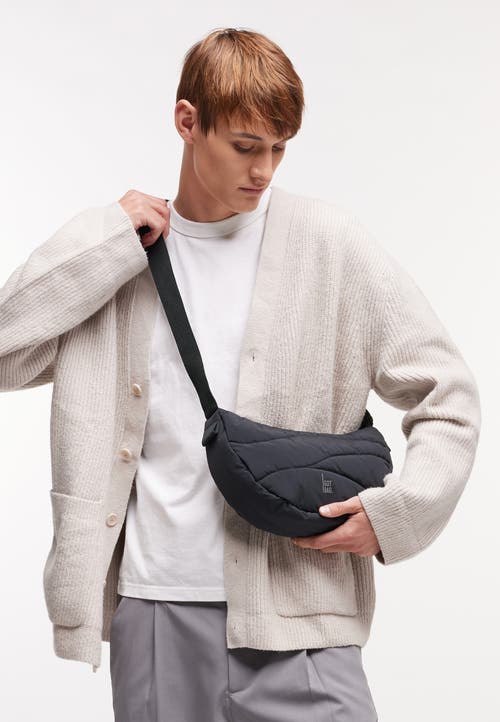Got Bag Wavy Puffer Recycled Nylon Moon Bag In Black