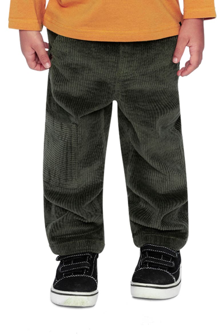 Stretch Corduroy Cargo Pocket Drawstring Pants, Alternate, color, Dark Grey