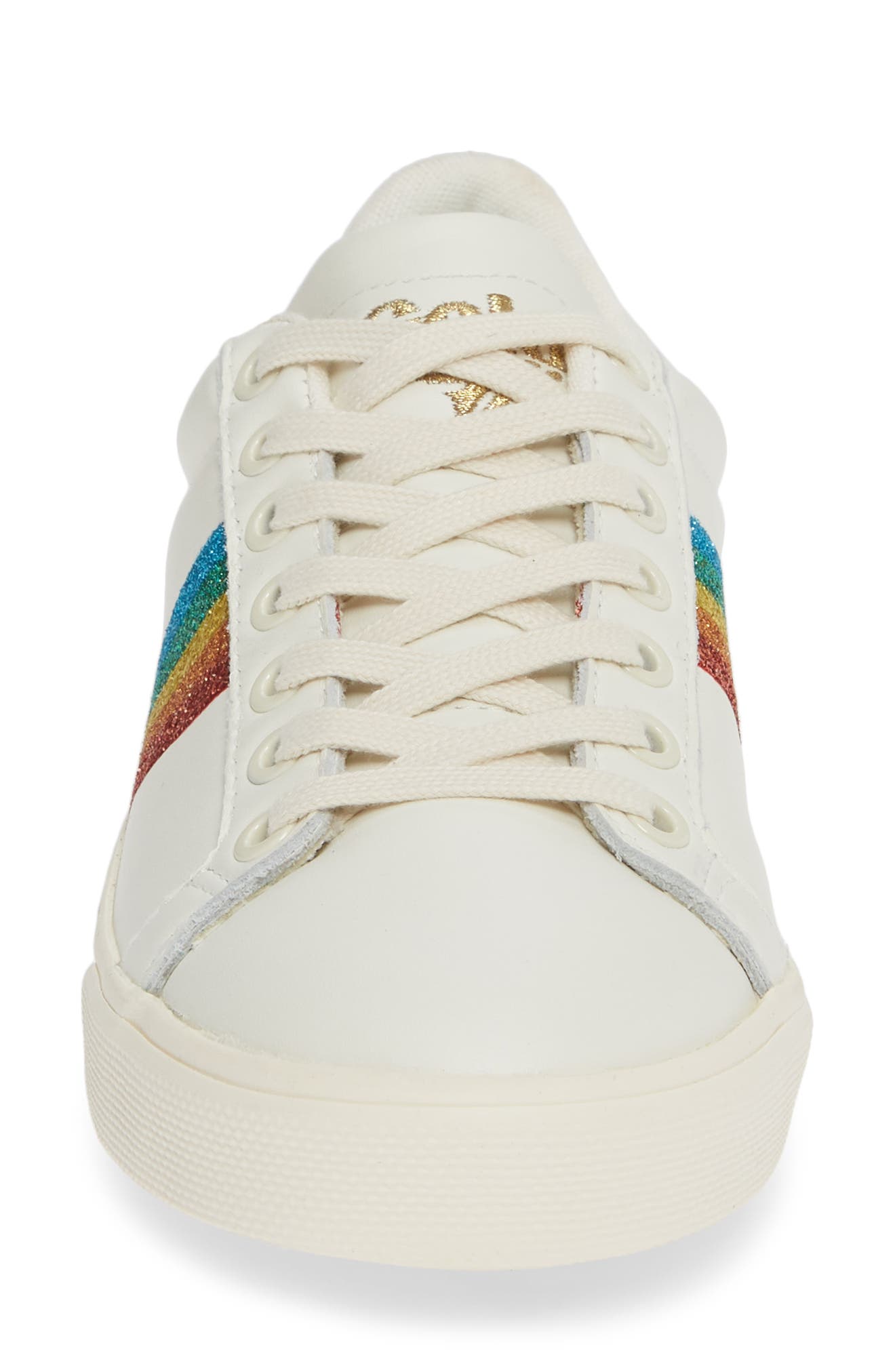 Orchid Rainbow Glitter Sneaker, Alternate, color, OFF WHITE/ MULTI LEATHER