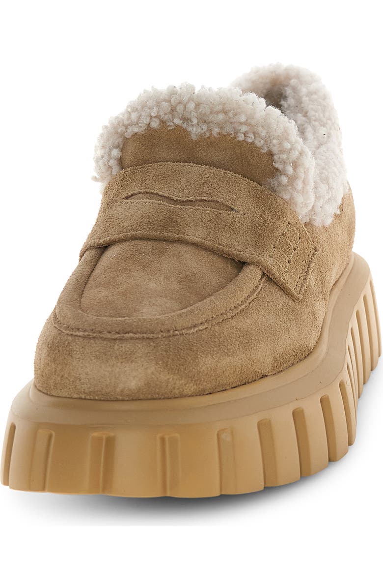 Voile Blanche Grenelle Genuine Shearling Platform Loafer, Alternate, color, Brown