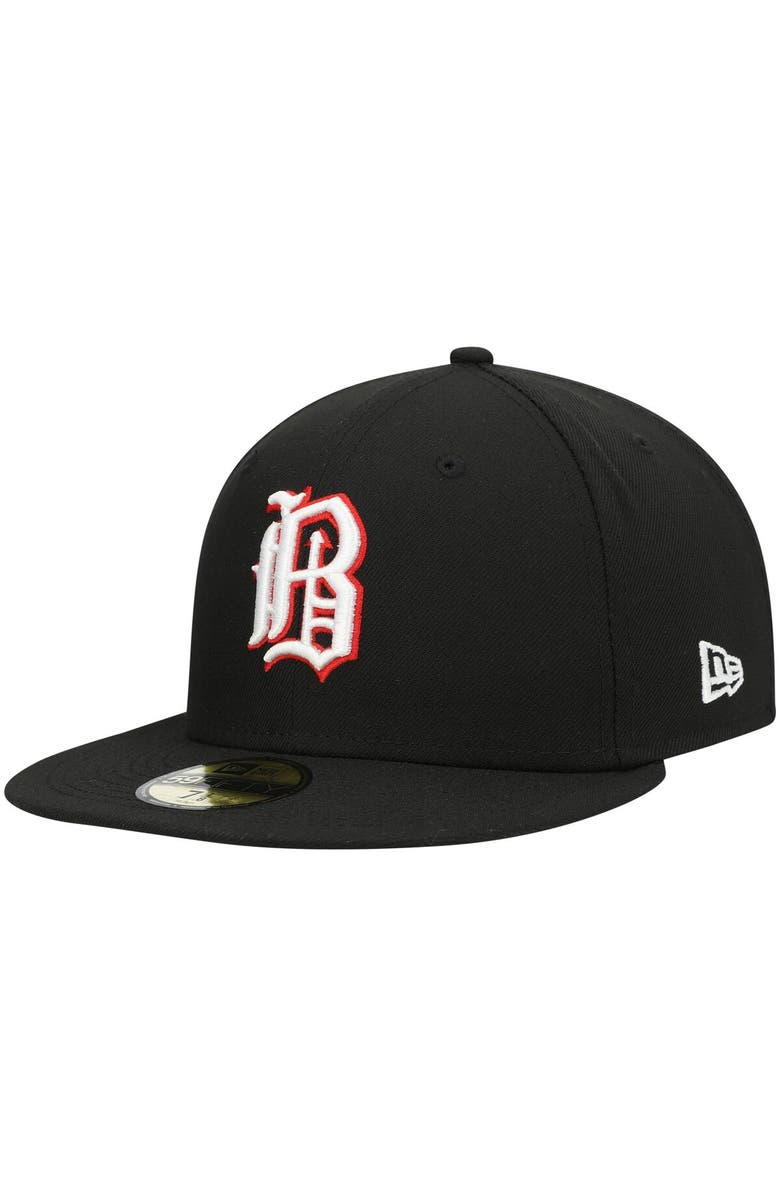 New Era Men's New Era Black Birmingham Barons Home Authentic Collection 59FIFTY Fitted Hat, Main, color, 