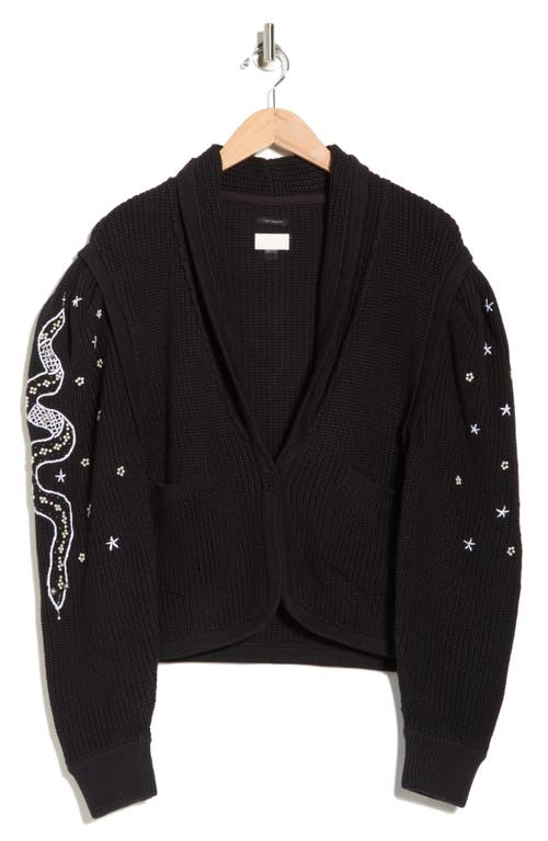 Mother The Puff Sleeve Cardigan In Black