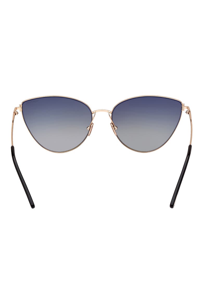 Anais 62mm Cat Eye Sunglasses, Alternate, color, SHINY ROSE GOLD/ SMOKE