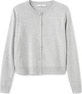 MANGO Covered Button Crewneck Cardigan