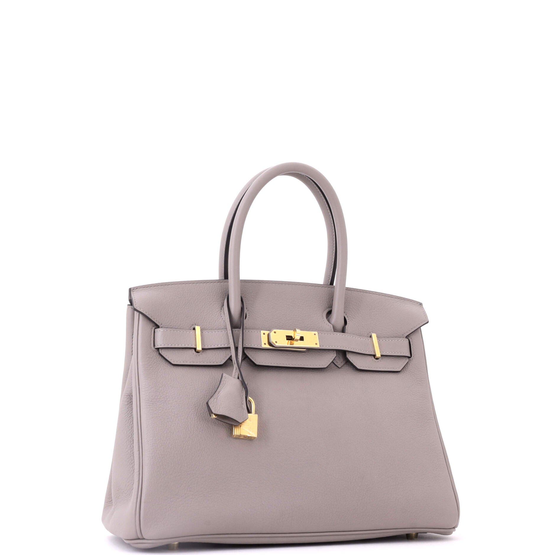 Birkin Handbag Grey Novillo with Gold Hardware 30, Alternate, color, Grey