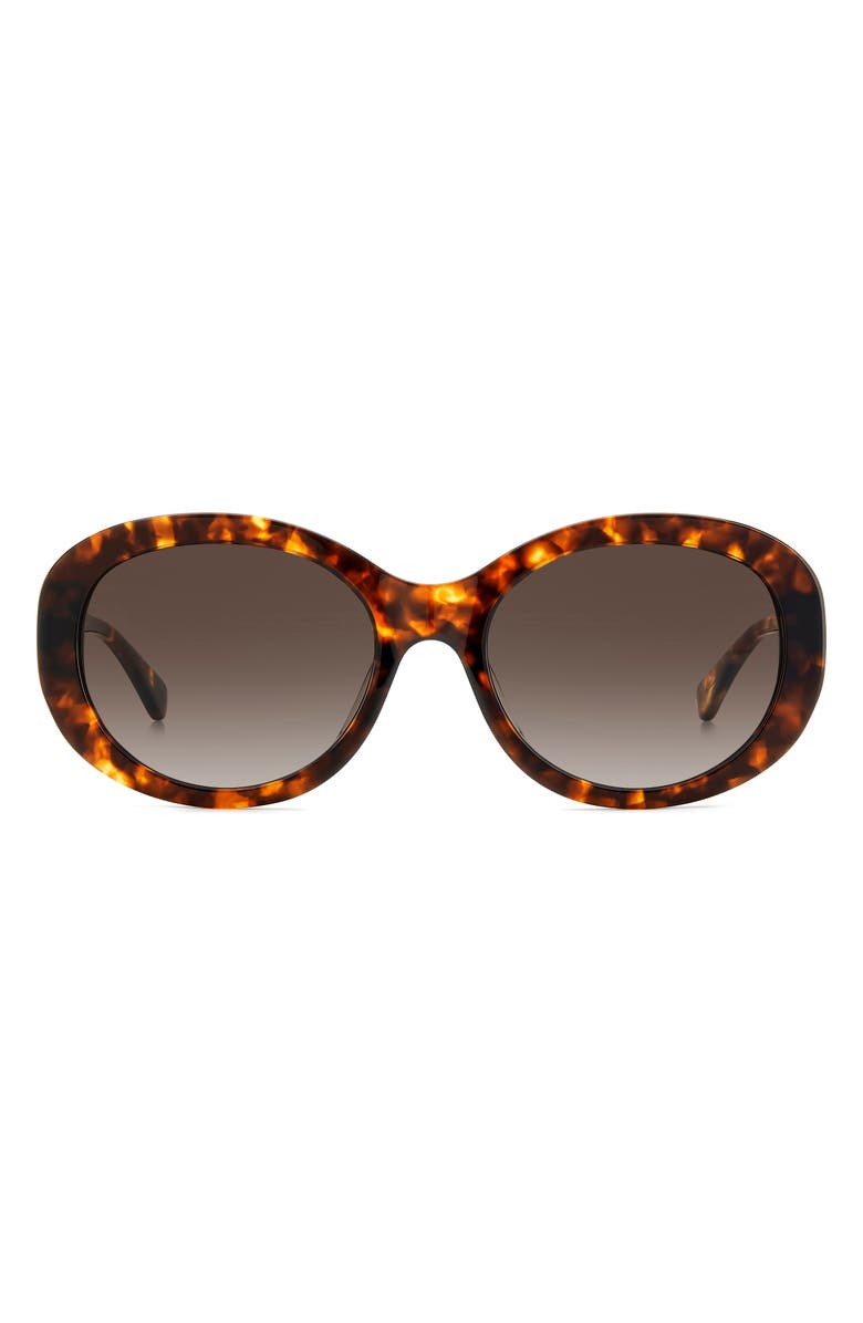 Kate Spade New York avah 56mm gradient round sunglasses, Main, color, Havana/ Brown Gradient
